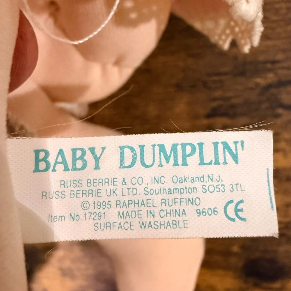 Baby Dumplin Russ 1995 Cloth Doll Baby Blessings With Original Tags Vintage